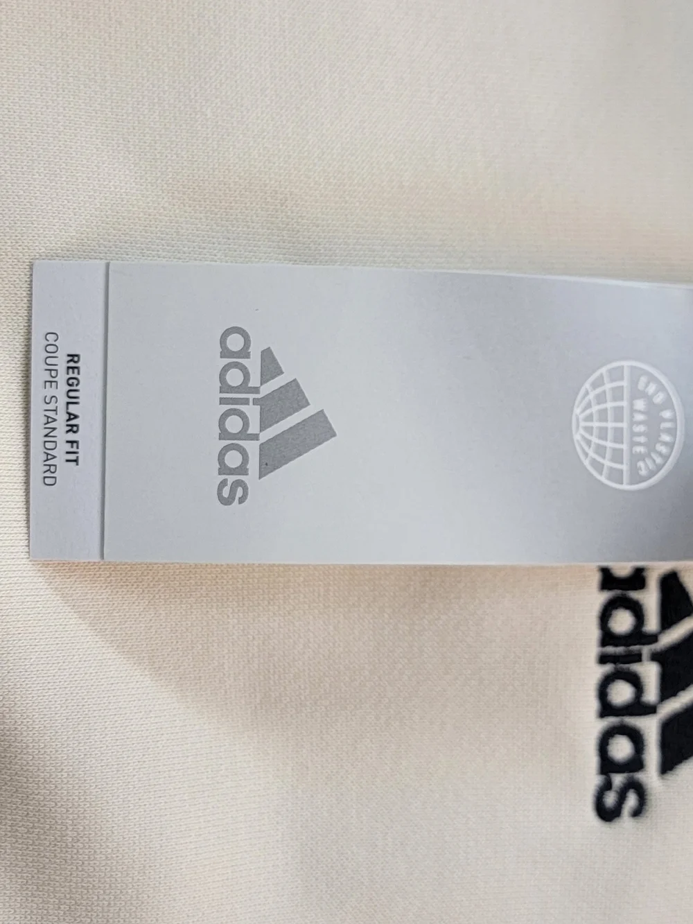 adidas Cream Hoodie with Black Logo and Drawstrings